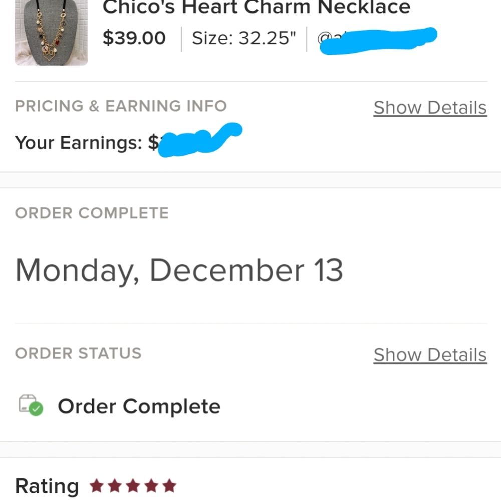 Chico's Heart Charm Necklace - Picture 6 of 6